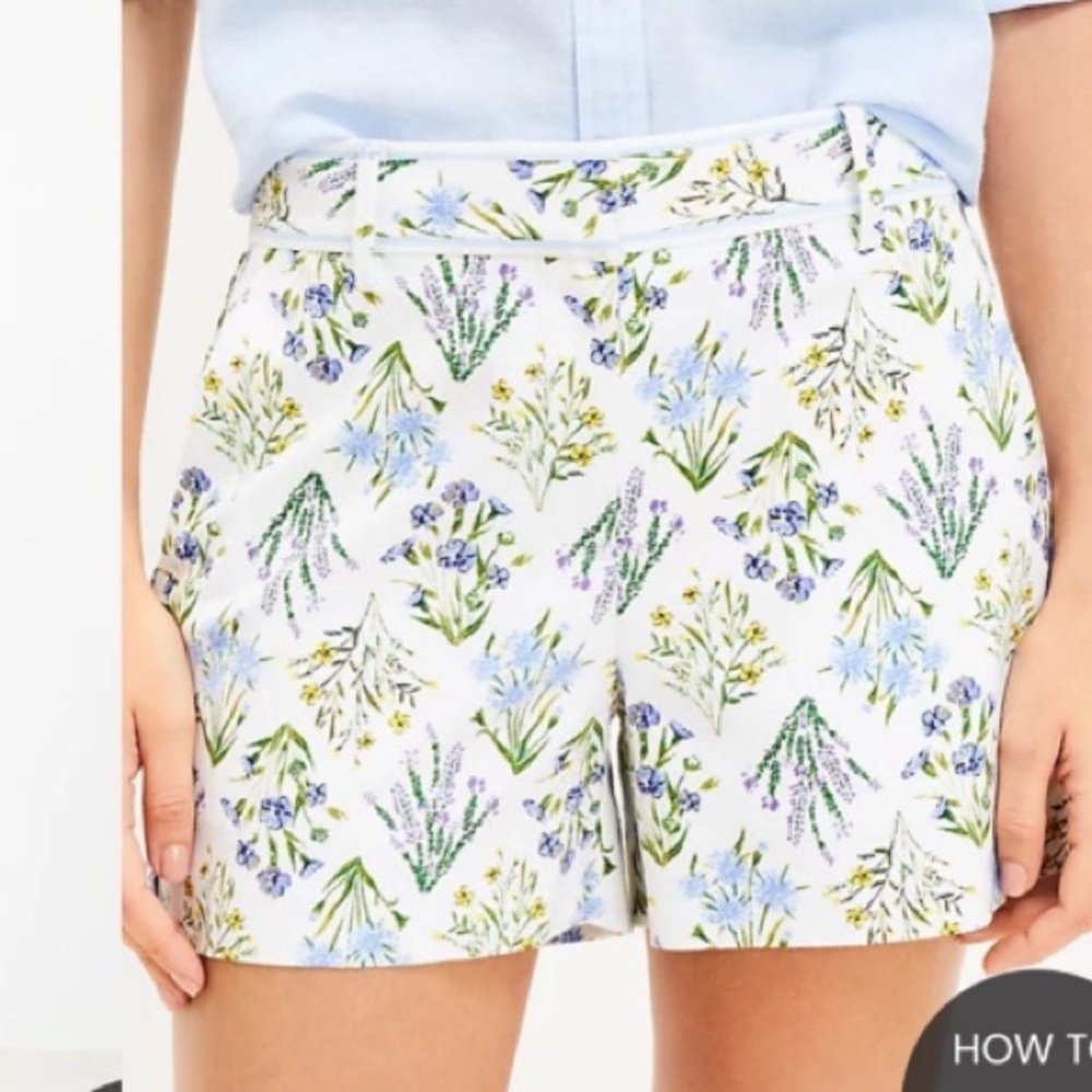 LOFT Floral High Waist Shorts